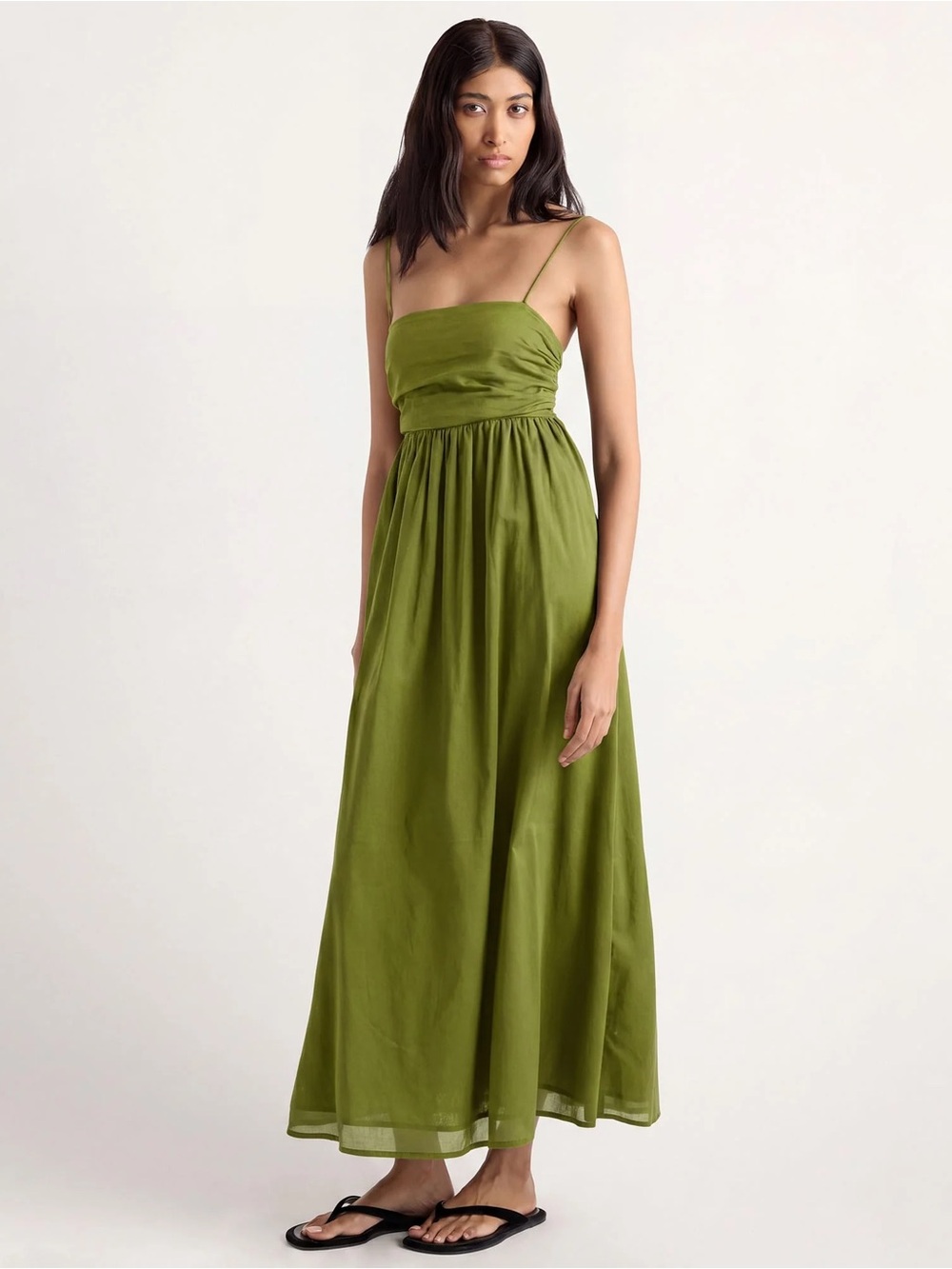 Modern Citizen’s Aurora Ruched Organic Cotton Maxi Dress
